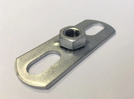 Площадка с гайкой M12*2,5мм, цинк, Россия