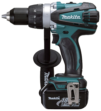 Аккумуляторная дрель-шуруповерт MAKITA DDF458RFE 18В 3.0Ач, Li-ion, 13мм, БЗП, 91\58Нм, 2 аккум, кейс, подсв. мет ред, бок рук