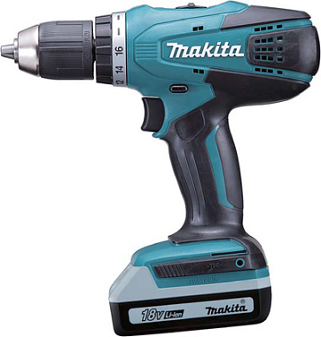 Аккумуляторная дрель-шуруповерт MAKITA DF457DWLE 18В 1.5Ач Li-ion G-серия, 13мм, БЗП, 42\24Нм, 2 аккум, кейс+ фонарь