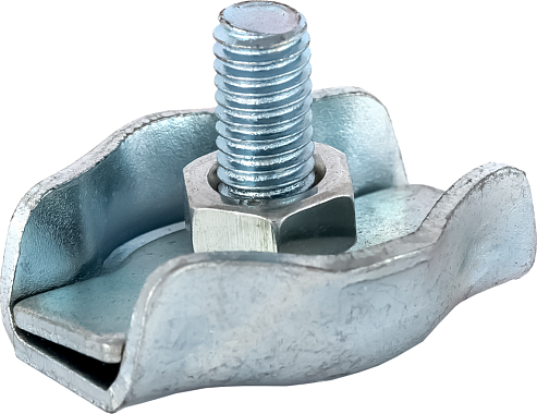 Зажим стальн.канатов одинарный 8мм L36мм