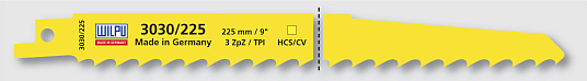 Пилки для сабельной пилы 3030/300 дерево, крупный зуб 3 t.p.i, (5шт/упак.) WILPU /Германия/