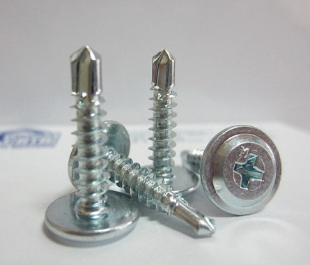 Саморез 4,2*16 полусфера-прессшайба, цинк, сверло, Premium KT