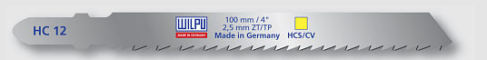 Пилки для лобзика HC 12 (аналог Т101В) дерево 3-30мм, пластик, 10 tpi  ( 5шт/уп), WILPU /Германия/