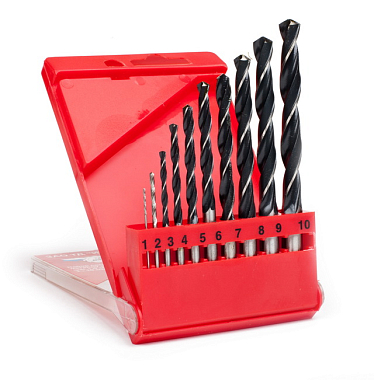 Набор сверл по металлу 10шт (1-10мм) /Туламаш/