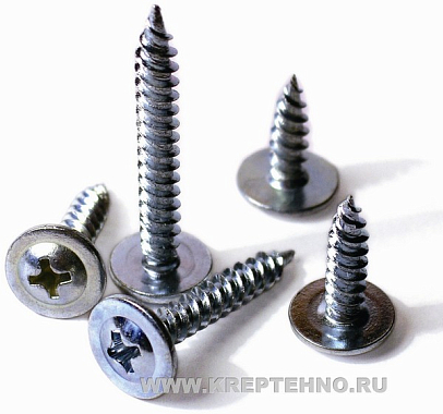 Саморез 4,2*51 полусфера с прессшайбой, цинк, острый