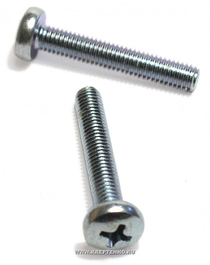 Винт DIN7985 М2,5*6 с полукруглой головкой (полн рез), цинк