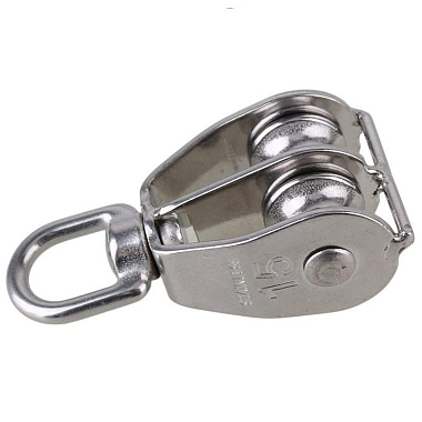 Блок двойной с металлическим диском d=20мм под канат d=6мм