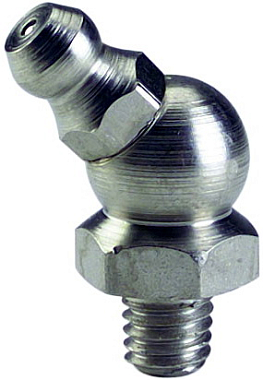 Пресс-масленка коническая, угловая 45° ВМ 6 DIN71412 оцинкованная с шестигранником