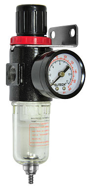 Пневморедуктор-фильтр с манометром, 0-8бар, ф42мм, 1/4", ELITECH