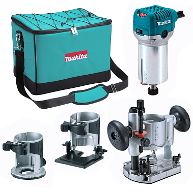 Фрезер MAKITA RT0700CX2 710Вт, цанга 6/8мм, 10-30 тыс. об/мин, три основания, сумка
