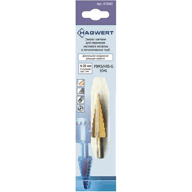 Сверло ступенчатое по металлу 4-12мм, 5 ступеней , шаг 2мм