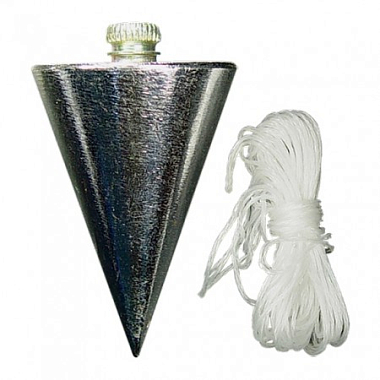 Отвес 100гр. строительный конусный, шнур 5м, Matrix 