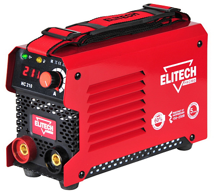 Сварочный инвертор ELITECH ИС 210, 150-250В, 4.4кВт, 20-210А, ПВ=210А/60%, D1.6-5мм 