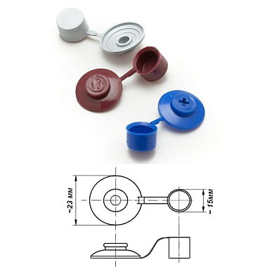 Шайба кровельная с колпачком для поликарбоната бордо