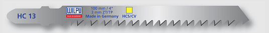 Пилки для лобзика HC 13 , рез 75мм, для дерева до 30мм, пластика, чистый рез, 8,5 tpi( 5шт/уп), WILPU
