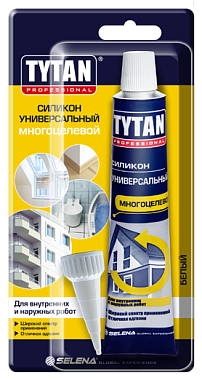 Герметик силиконовый универсальный белый 85 мл, TYTAN 