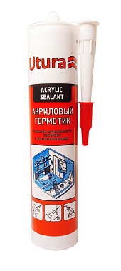 Герметик акриловый белый 280 мл, НЕморозостойкий UTURA