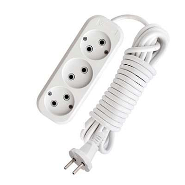 Удлинитель 3х5м без заземл. 10А IP20 Е-203 ПВС 2х0.75 АБС-пластик UNIVersal