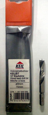 Сверло по дереву спиральное 5х50 с шестигранным хвостовиком, KEILBIT