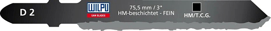 Пилки для лобзика D1 для керамики, стекла, стеклопластика, круп.зерно (3шт/упак.) , WILPU 