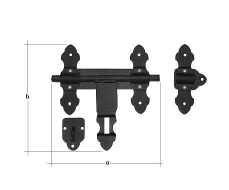Задвижка воротная декоративная 350х200мм, WCZ350