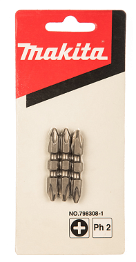 Бита Ph2*Ph2- 45мм двухсторон. наконечник (упак 3шт), Makita