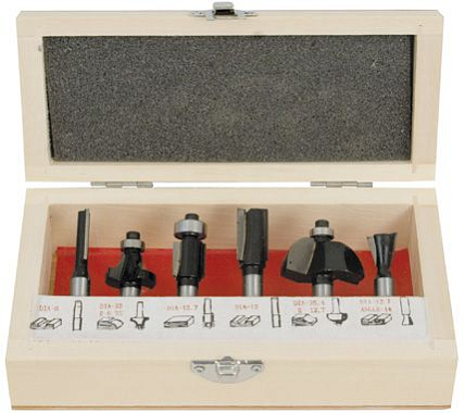 Набор фрез по дереву 12шт., хвостовик 8мм, FIT