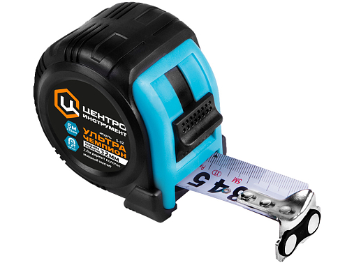 Рулетка 5м*32мм  каучук с фиксатором магнитная "УЛЬТРА Чемпион" Центроинструмент