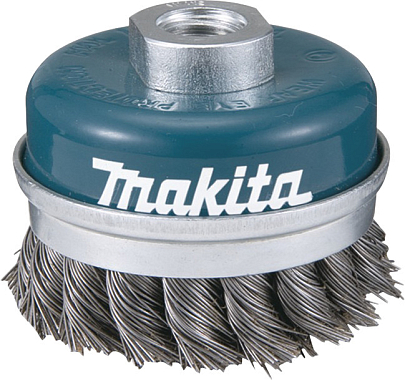 Корщетка-чашка 100мм c бандажом, пучки витые сталь 0,5мм, гайка М14, Makita