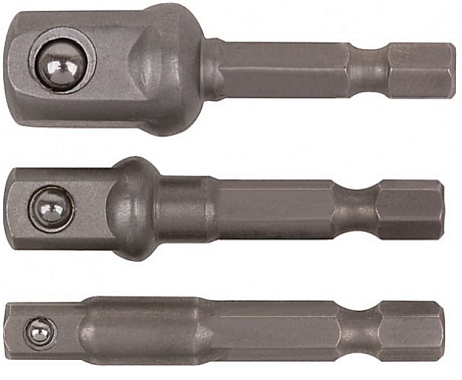 Набор переходников 3шт (с шестигр. на 1/4, 1/2, 3/8"), FIT