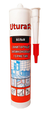 Герметик силиконовый санитарный белый 280 мл, UTURA 