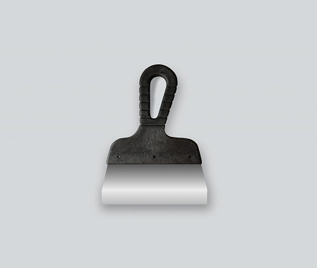 Шпатель 100мм нержавеющая сталь, пластиковая ручка 