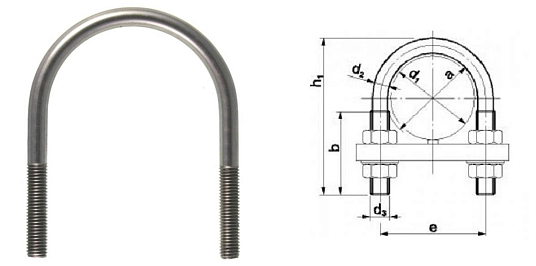 Скоба монтажная U-образная 20-27 М8 (3/4")