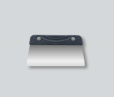 Шпатель зубчатый 200мм для нанесения клея, нержавеющая сталь,  пластиковая ручка