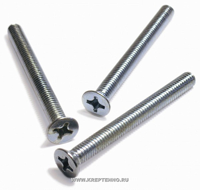 Винт DIN965  М10*45 с потайной головкой, цинк (полн рез)