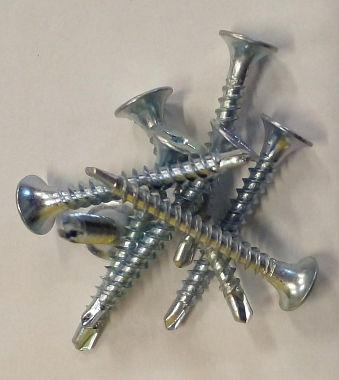 Саморезы 3,5*41 потай, цинк, сверло