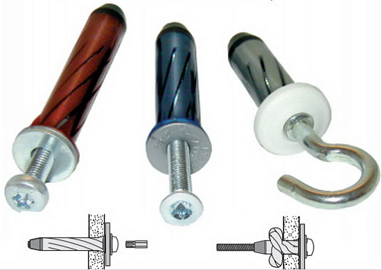 Анкер для тонких листов 10х38 (лист 3-10мм) с крюком М5х45, серый, Expandet Rosett