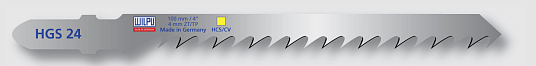 Пилки для лобзика HGS 24 (T244D) дерево 5-50мм, реж. часть 75мм (криволин., быстрый рез) (5шт/уп) WILPU /Германия/