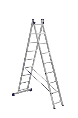 Лестница алюминиевая "Алюмет" 2-х секционная 2х9 (Н=4,22 м)