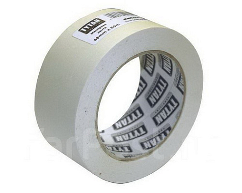 Креповая лента (малярная) 48мм*50м белая TYTAN Euro-Line