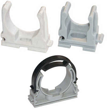 Клипса для труб 32мм серая