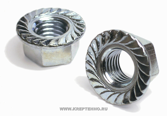 Гайка шестигранная с фланцем М8  DIN6923 цинк