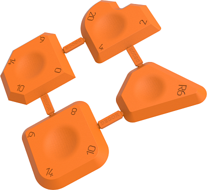 Набор резиновых шпателей для формирования швов (4шт.) 