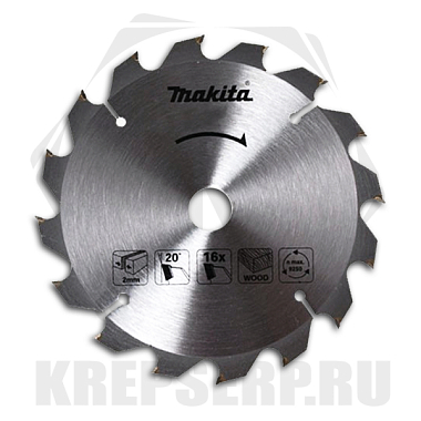 Диск пильный 185х2,0х30/20/16 16Т, по дереву, MAKITA