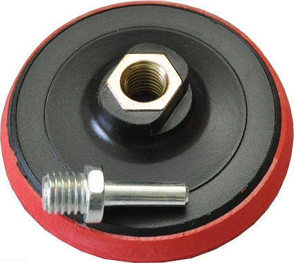 Насадка резиновая под абразивный круг для УШМ 100*М14*10мм + шпиндель для дрели, Trio-diamond