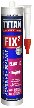 Клей герметик FIX2 Elastic белый до 250 кг/10см2, 290мл, TYTAN