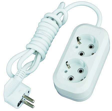 Удлинитель 2х5м с заземл. 13А IP20 Е-302 ПВС 3х1 АБС-пластик UNIVersal