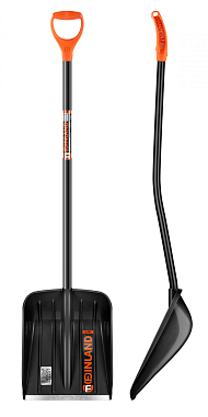 Лопата снеговая "FINLAND" с металлическим изогнутым черенком с полимерным покрытием 45см*37см