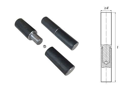 Петля гаражная с шариком ПГ 25*120  