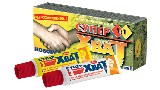Клей эпоксидный равнокомпонентный "Супер-Хват", 2х45гр 